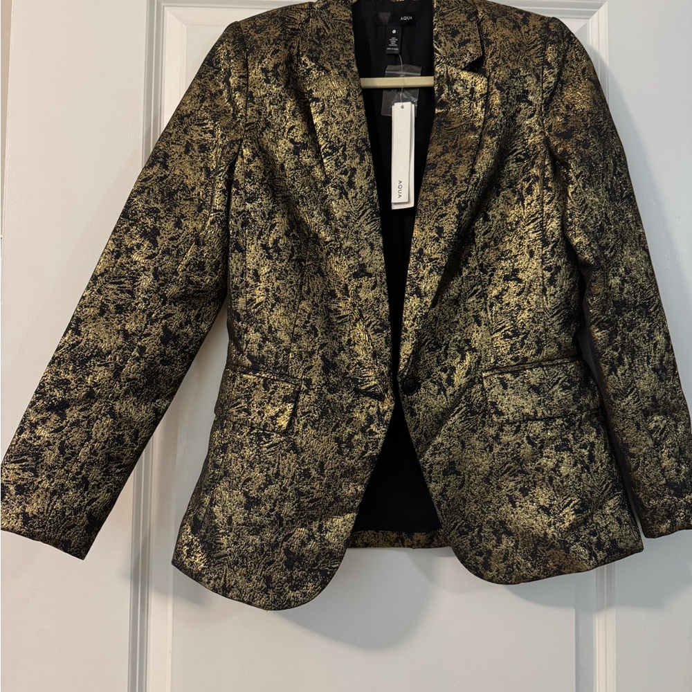 Aqua Metallic Gold and Black Blazer